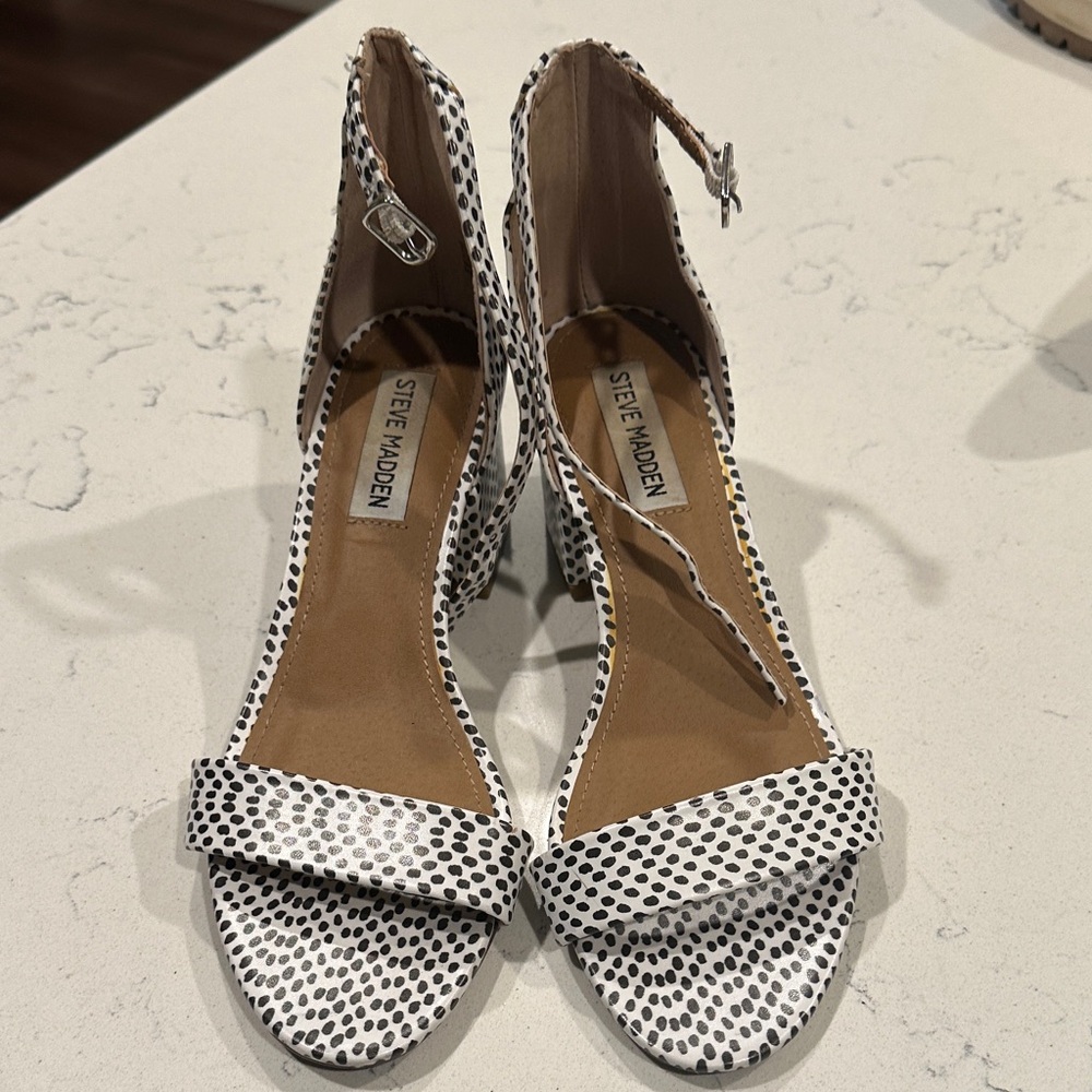 Steve Madden Black and White Polka Dot Heels